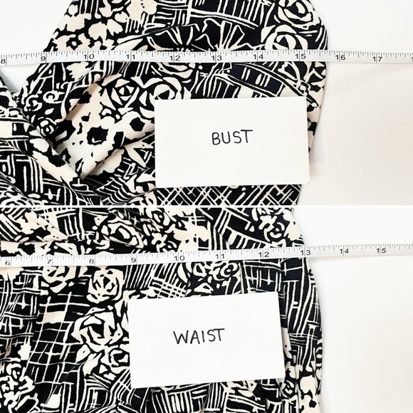 Anthropologie Giovanna Halter Jumpsuit Small black white neutral stretch floral - Picture 8 of 10